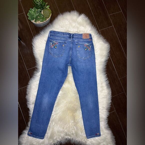 Lucky Brand “Ava” Mid Rise Skinny Jean With Embroidery Sz 8/29 - Picture 6 of 11